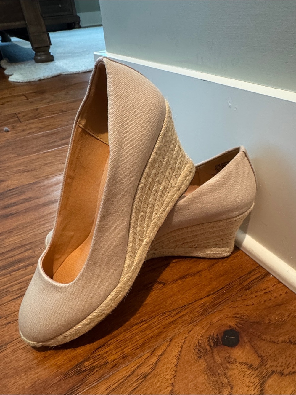 J. Crew Neutral Beige Espadrille Wedge Pumps